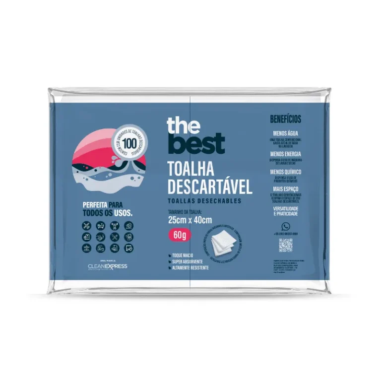 Toalha Descartável The Best 25x40cm | 60g | 100un